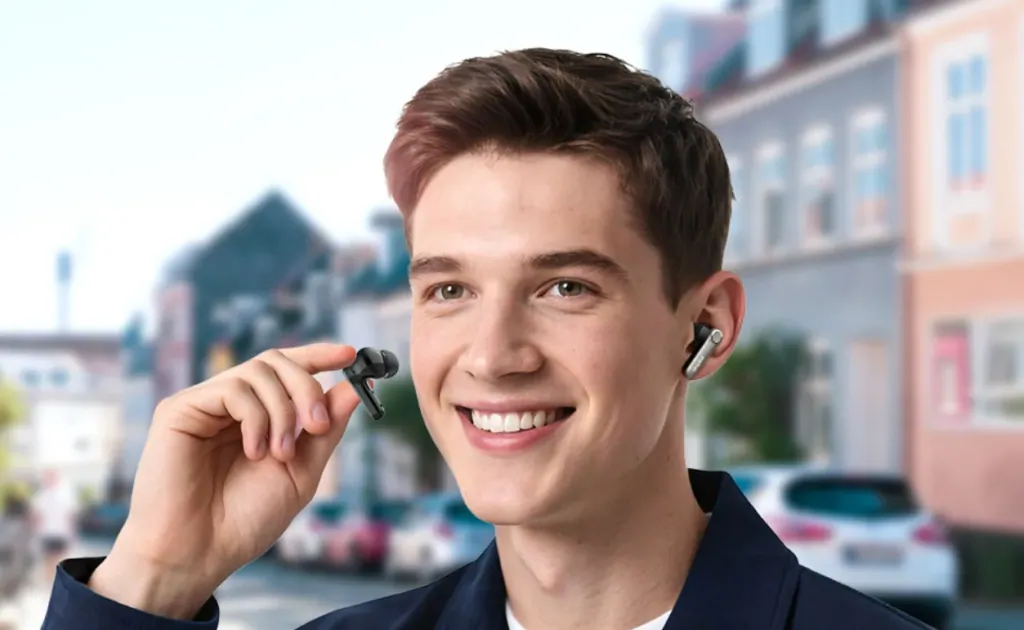 DETUEUA Siliconen hoesje compatibel met EarFun Air Pro 4, zachte slanke