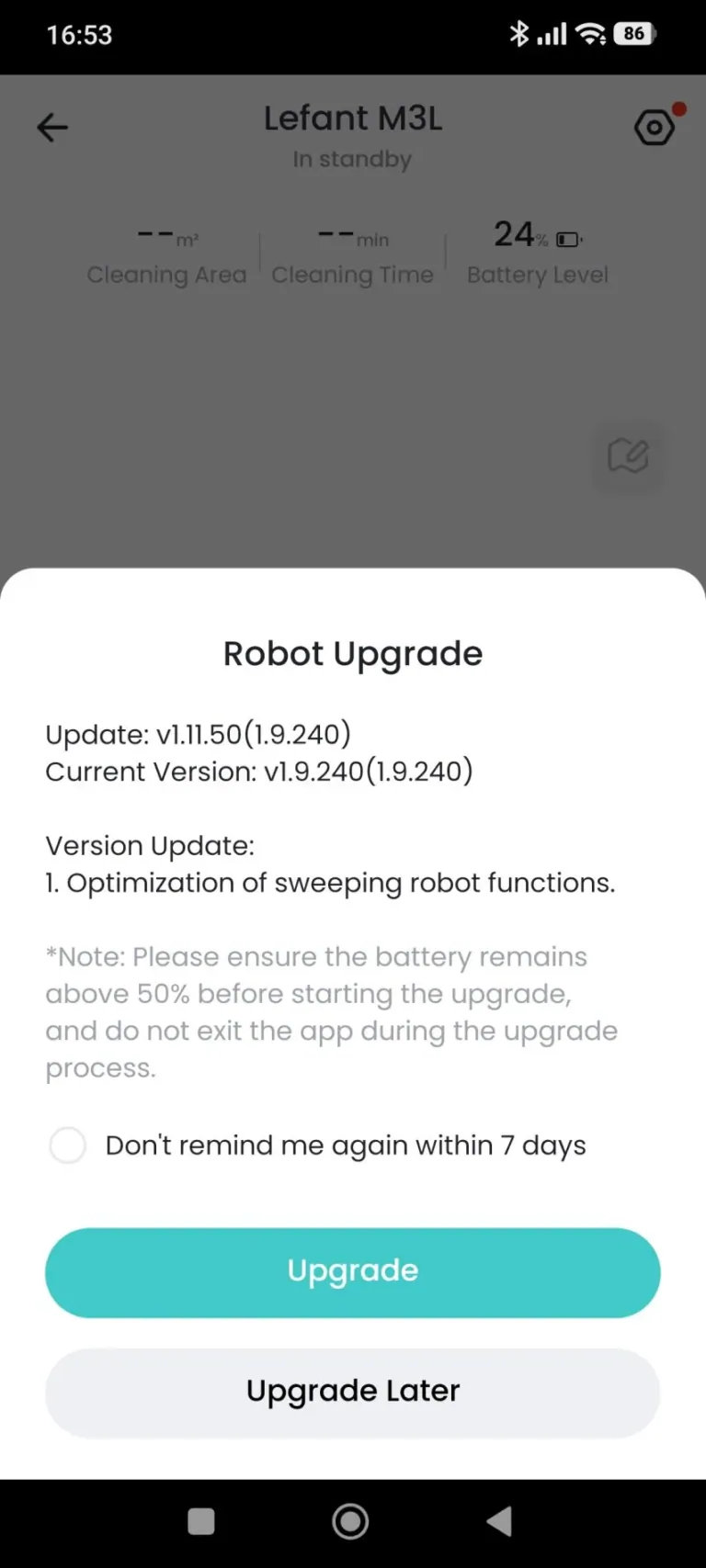 Lefant M3L önürítő robotporszívó teszt 24