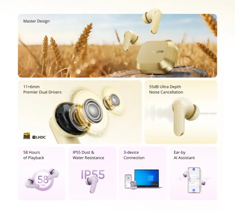 realme Buds Air 8: 58 órányi stúdió minőségű zene 5