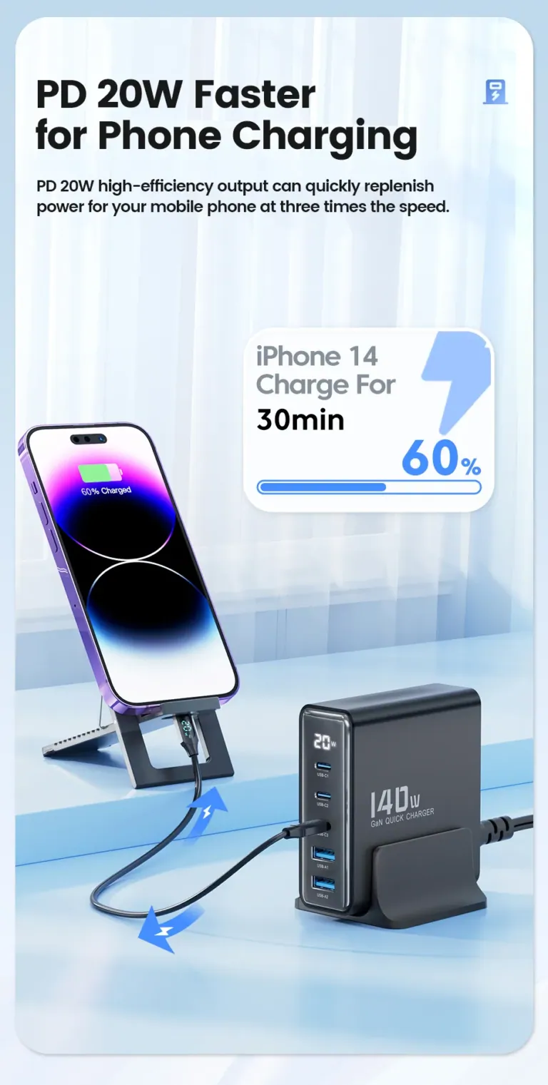 Toocki asztali töltő – Kábelkáosz helyett 140 W-os kánaán 4