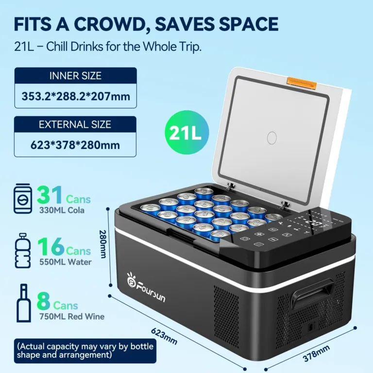 Foursun 25 literes autós hűtőláda: hideg italok bárhol 6