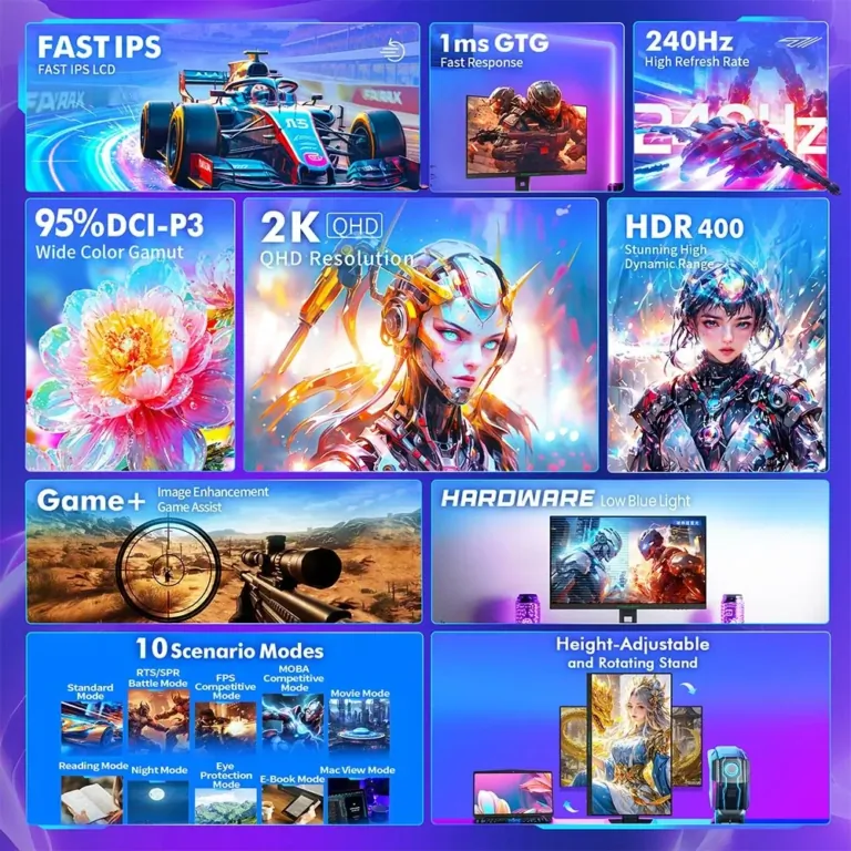 Titan Army P2710S monitor: a 2K és a 240 Hz szuper egysége 3