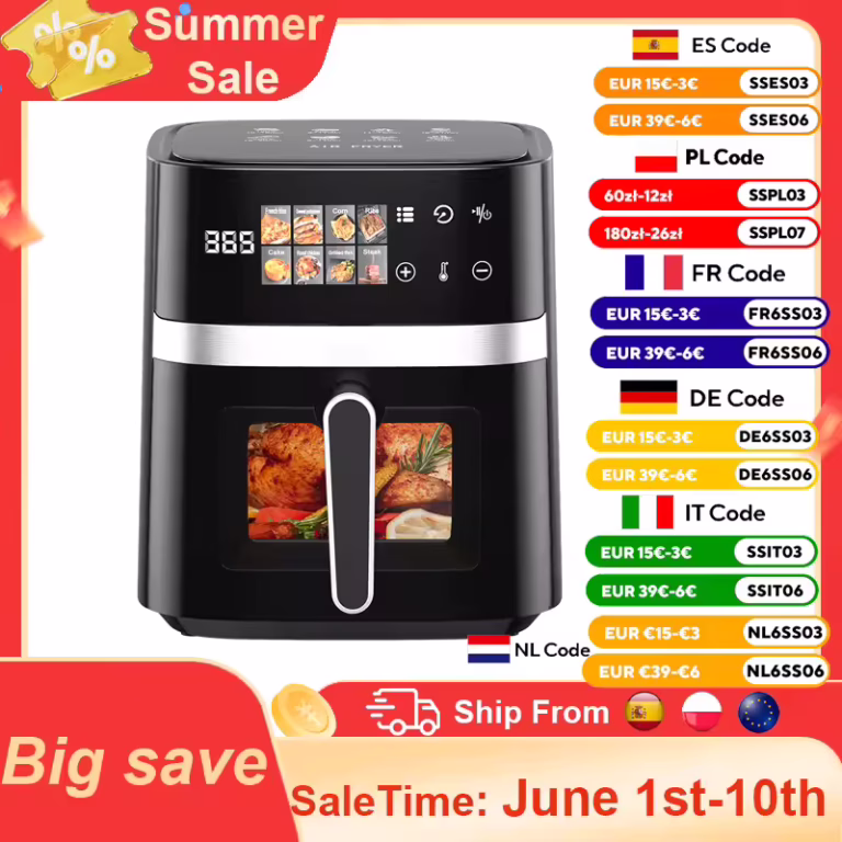 Nyolcféle menü, nulla olajszag: Patbrela air fryer 6
