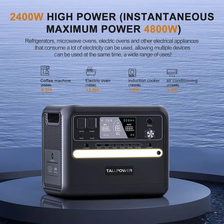 A TALLPOWER V2400 power station 2400 W-tal mindent bír 4