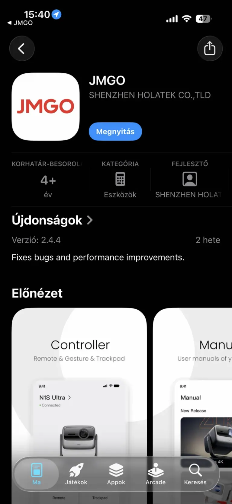 JMGO N1S 4K projektor teszt 37